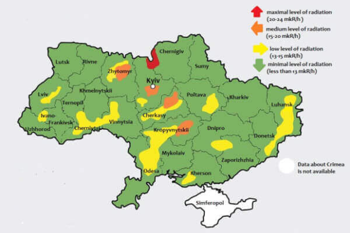 Чернобыль на карте украины