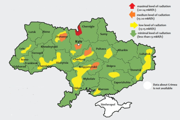 Map of Radiation from Chernobyl